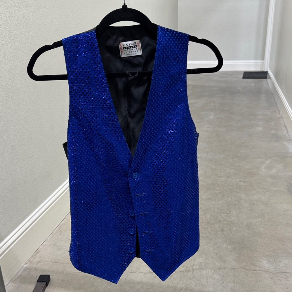 Men's Blue Sequin Vest